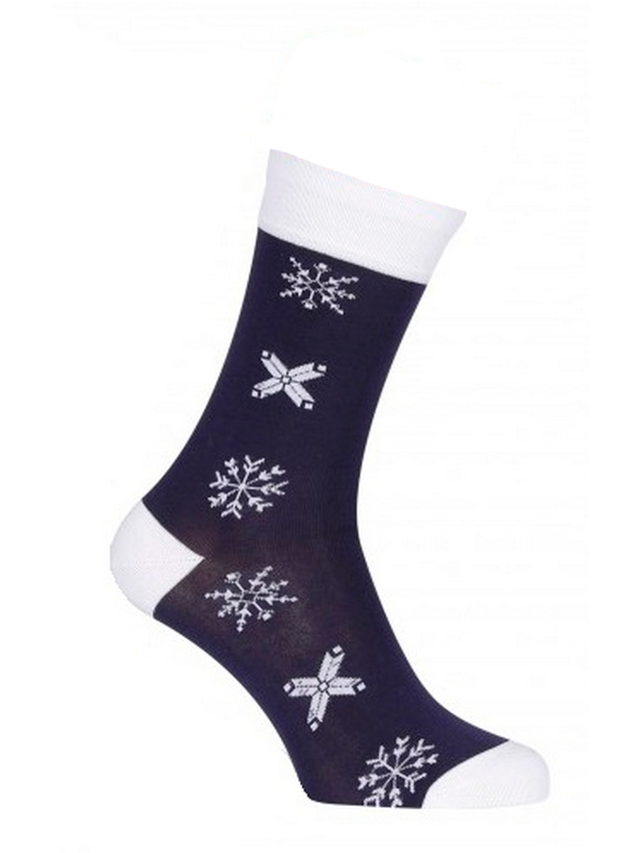 Новогодние мужские носки "Снежинки"
