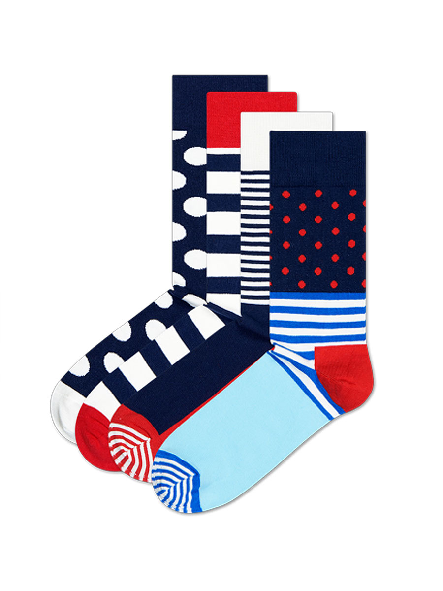 Набор носков Happy Socks Бело-сине-красный