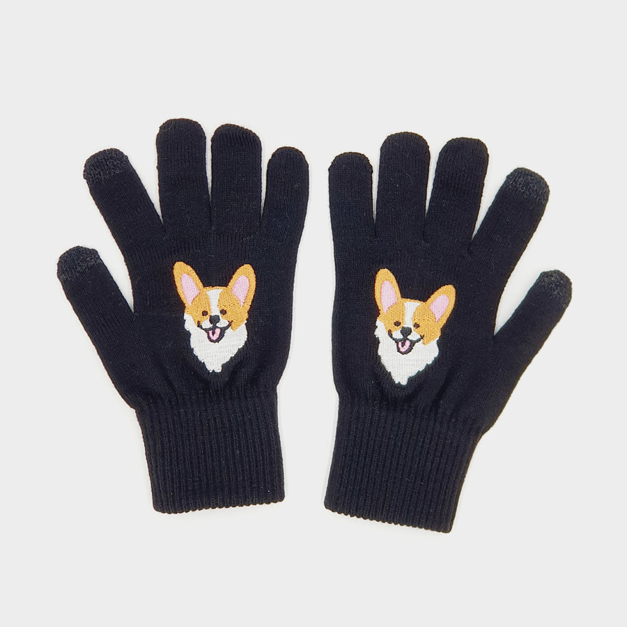 Перчатки "Собака-улыбака" c сенсорными пальцами
