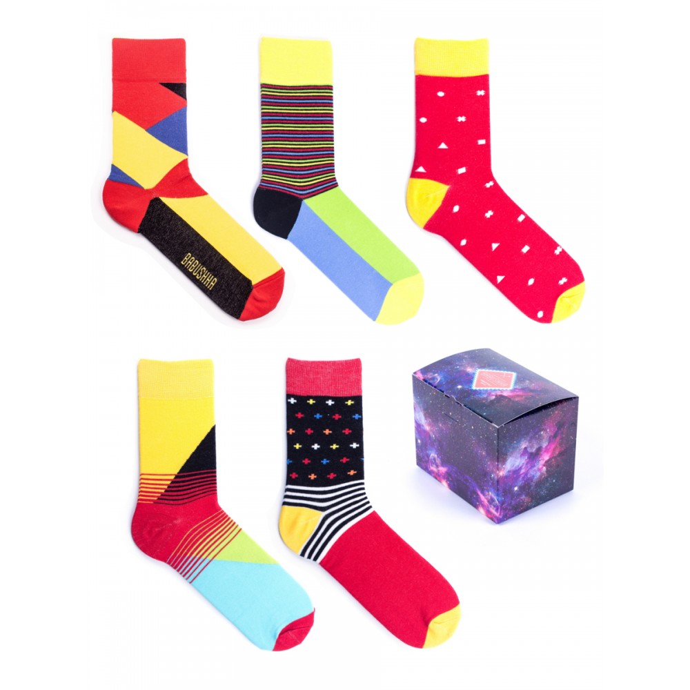 Набор цветных носков 5 пар в подарочной коробке
