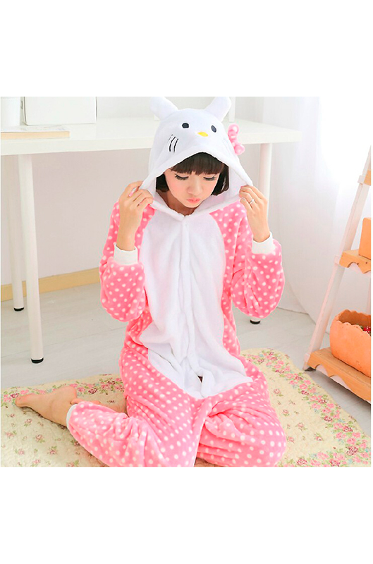 Детская пижама кигуруми Кошка в горошек