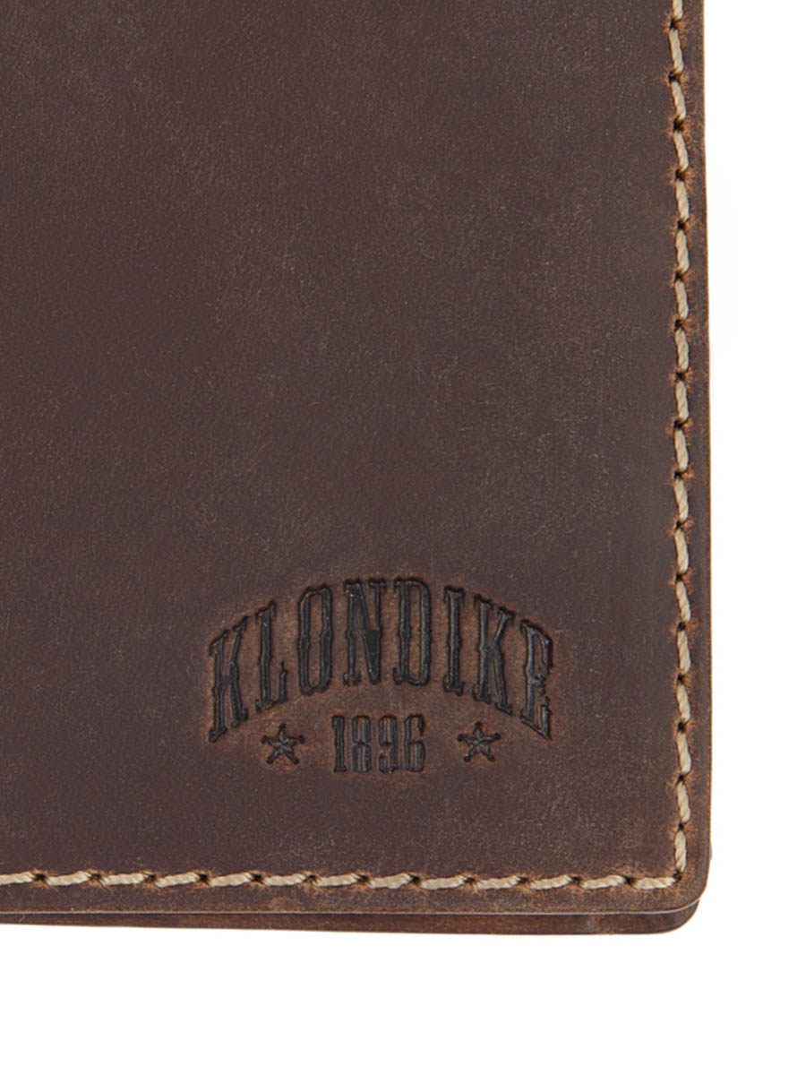 Бумажник KLONDIKE 1896 Yukon, натуральная кожа в коричневом цвете, 12,5 х 3 х 9,5 см