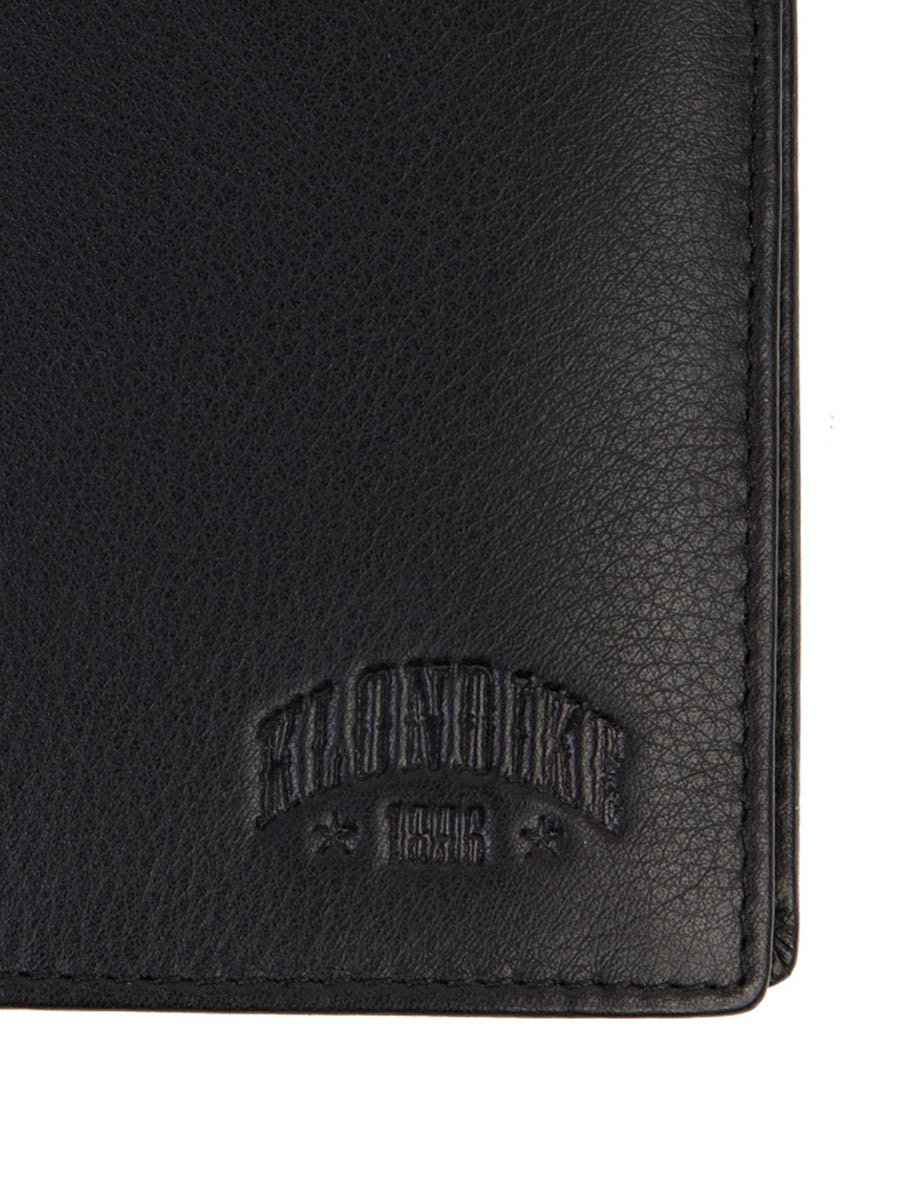 Бумажник KLONDIKE 1896 Claim, натуральная кожа в чёрном цвете, 10,5 х 1,5 х 13 см