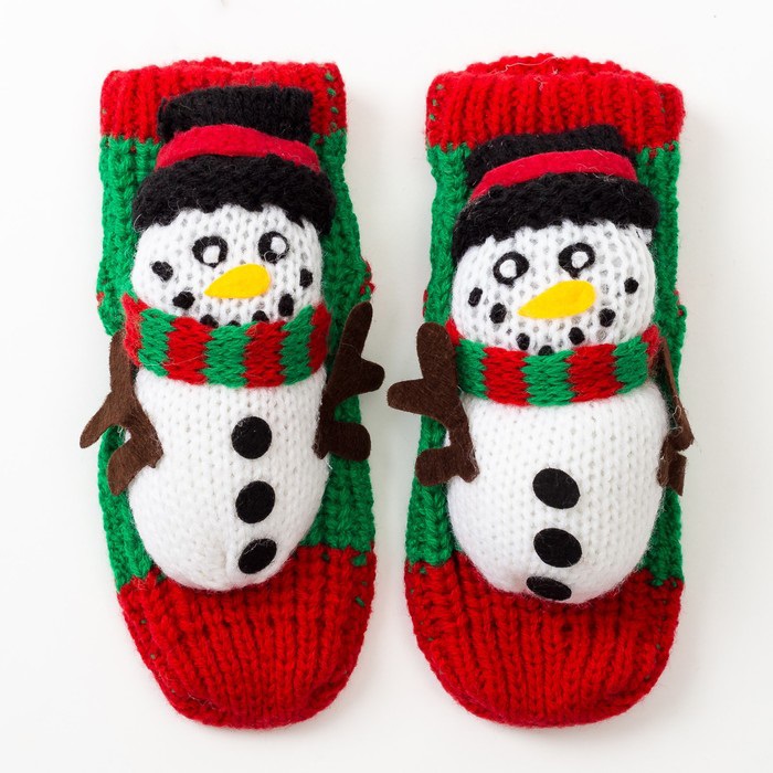 Носки HOBBY новогодние вязаные «Снеговик 3Д» детские