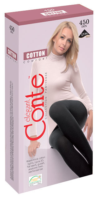 Conte Cotton 450 den теплые колготки (хлопок+акрил)