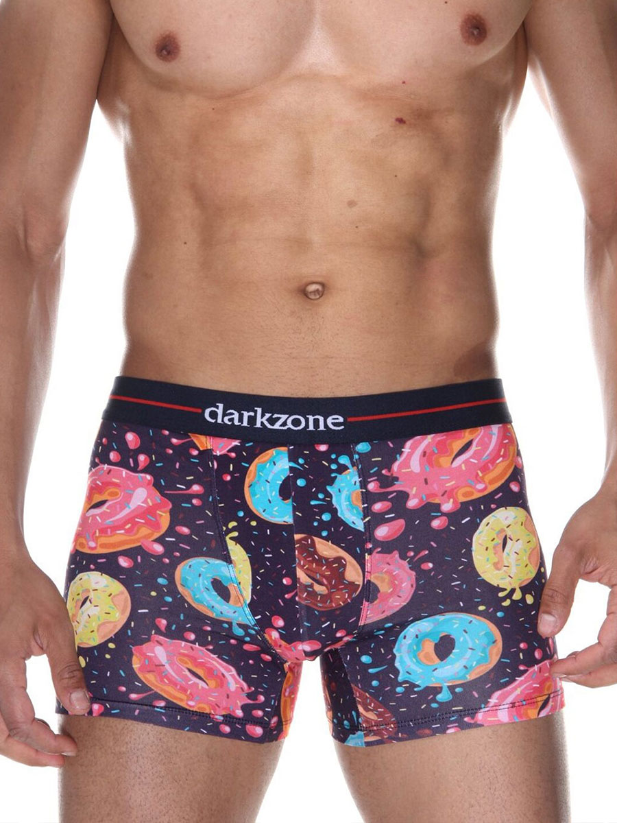 Мужские трусы боксеры разноцветные с принтом "пончики" DARKZONE DZN2063
