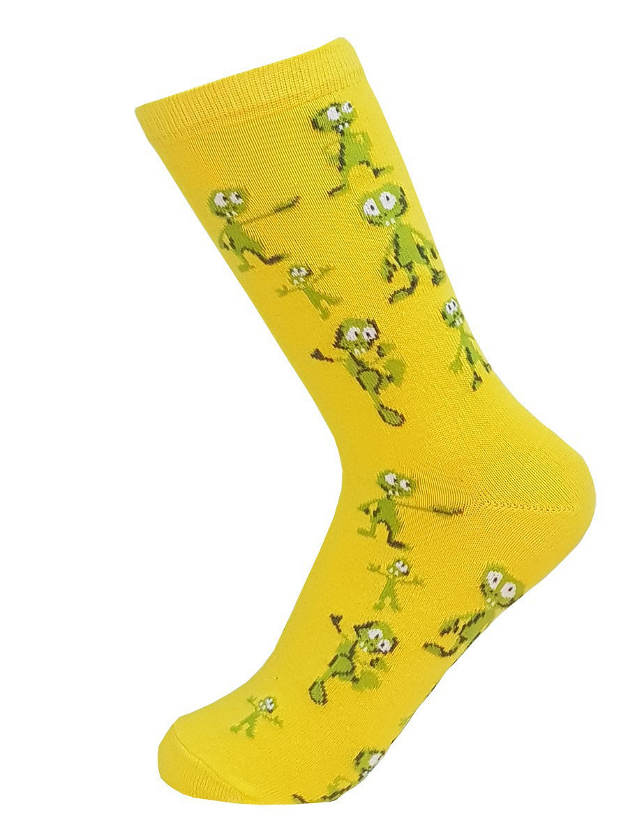Носки "Лягушата" на жёлтом фоне