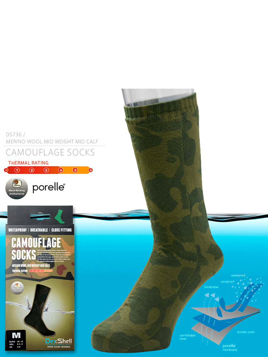 Водонепроницаемые носки Dexshell Camouflage Sock (Меринос)