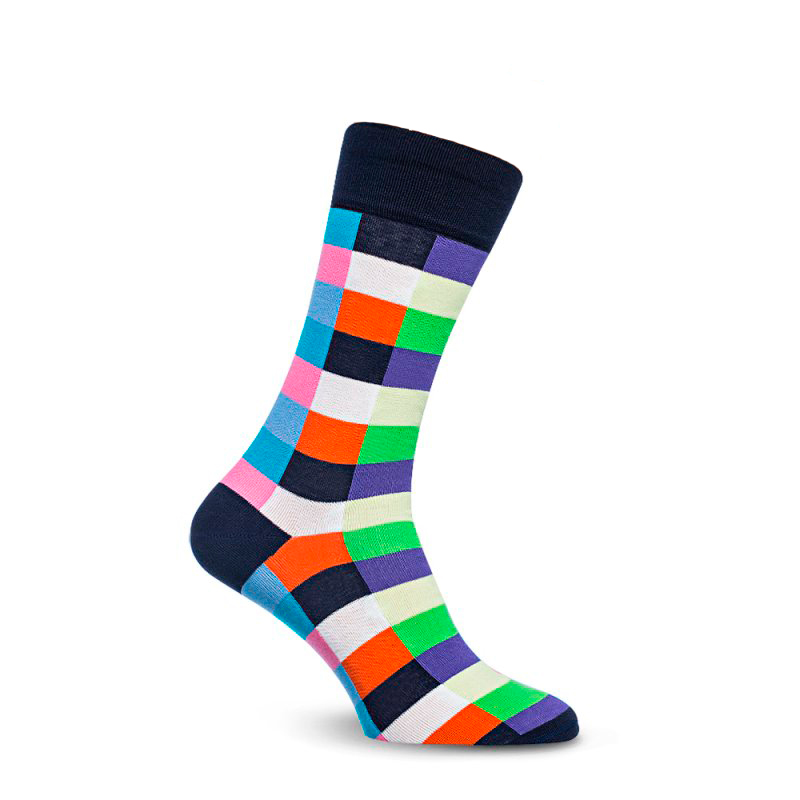 Мужские носки в разноцветную клетку, 80% хлопок