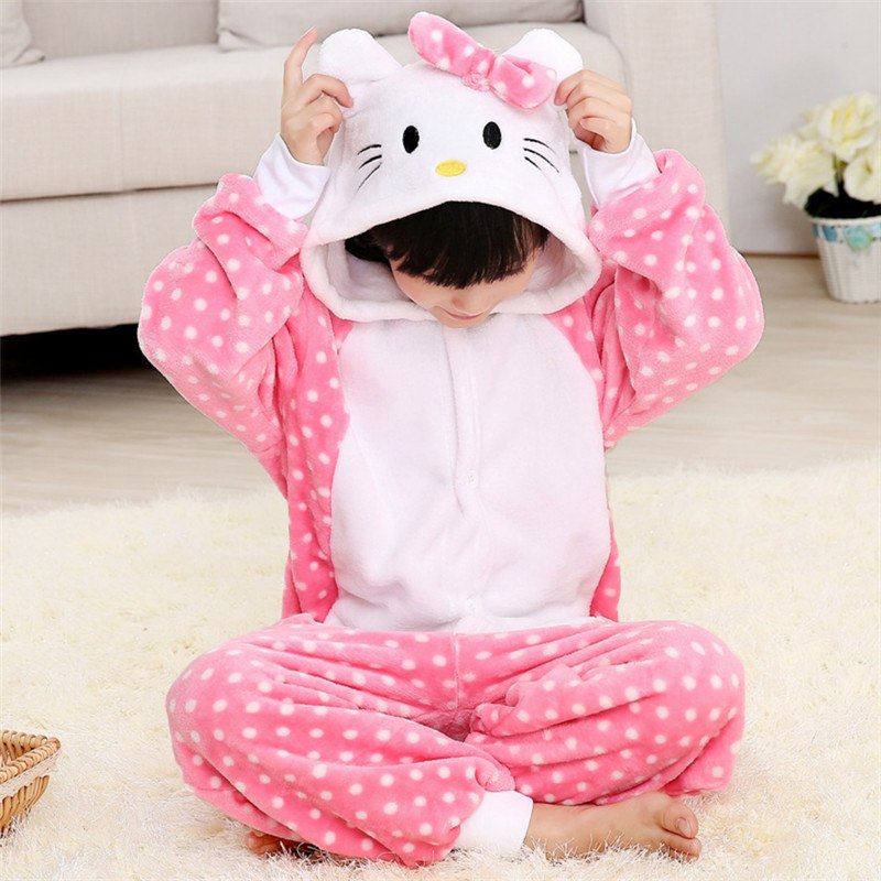Детская пижама кигуруми Кошка в горошек