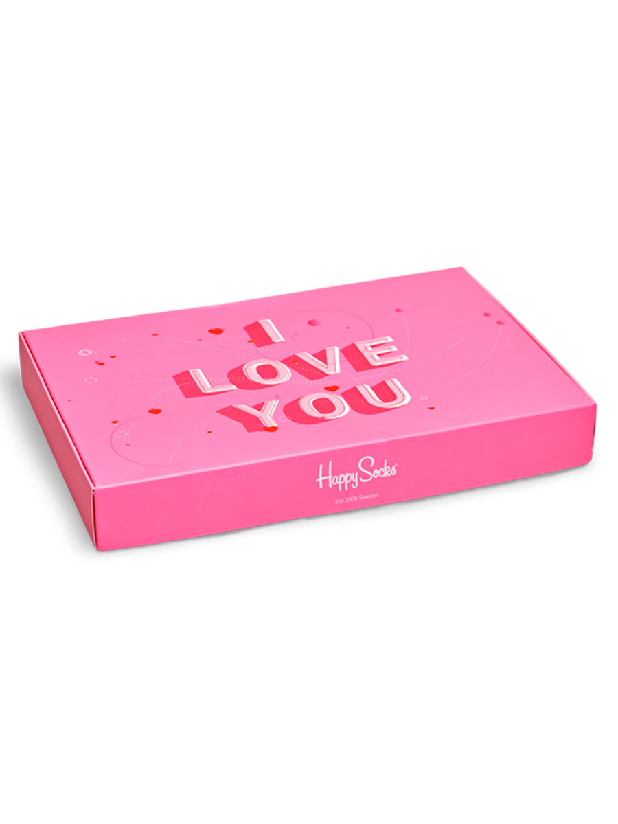 Подарочная коробка на 4 пары носков "I Love you"