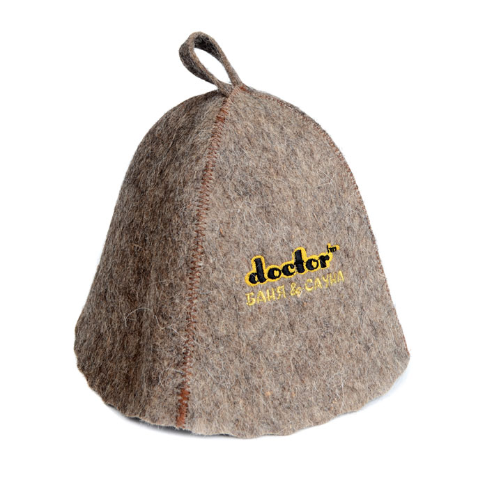 Doctor Банный набор из грубого верблюжьего войлока (коврик, шапочка, варежка)