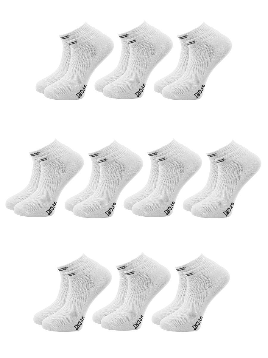10 пар белых носков "Спорт", лён 80%